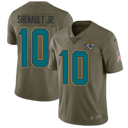 Jacksonville Jaguars #10 Laviska Shenault Jr. Olive Youth Stitched NFL Limited 2017 Salute To Service Jersey->youth nfl jersey->Youth Jersey
